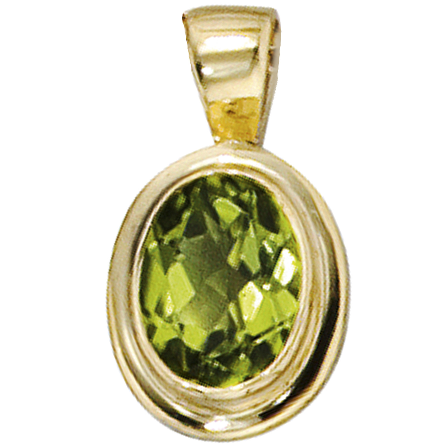 Anhnger 585 Gold Gelbgold 1 Peridot grn